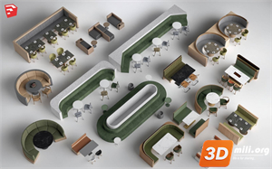Cafe Furniture Skp Files 